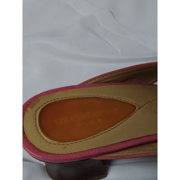 Vintage Liz Claiborne Tanaka Pink Leather Flex Slides Size 6.5M - Picture 4 of 8